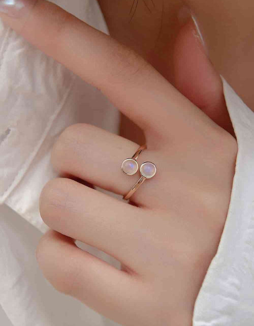 Load image into Gallery viewer, High Quality Natural Moonstone 925 Sterling Silver Toi Et Moi Ring
