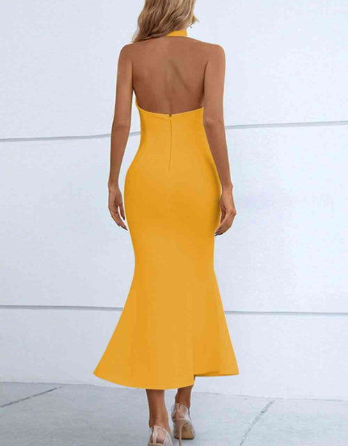 Load image into Gallery viewer, Halter Neck Split Fishtail Bodycon Dress
