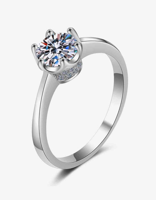 Load image into Gallery viewer, 1 Carat Moissanite Rhodium-Plated Solitaire Ring
