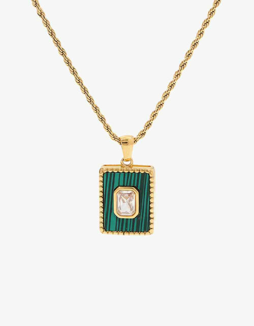 Load image into Gallery viewer, Square Pendant Twisted Chain Necklace
