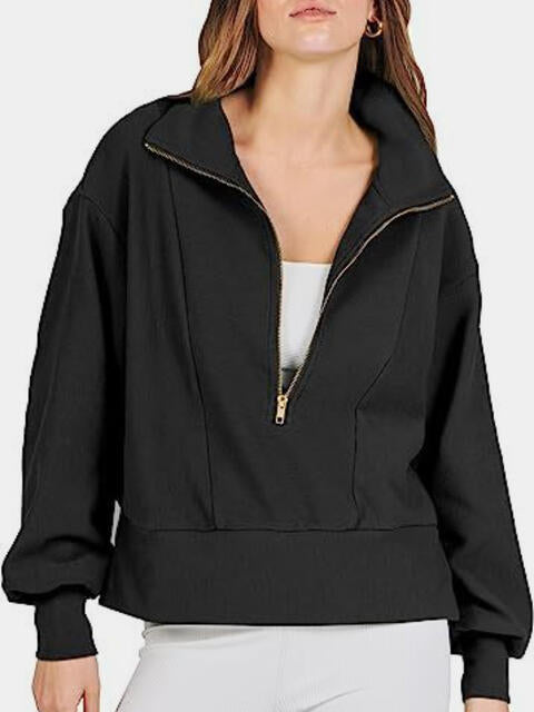 Load image into Gallery viewer, Half Zip Up Collared Sweatshirts
