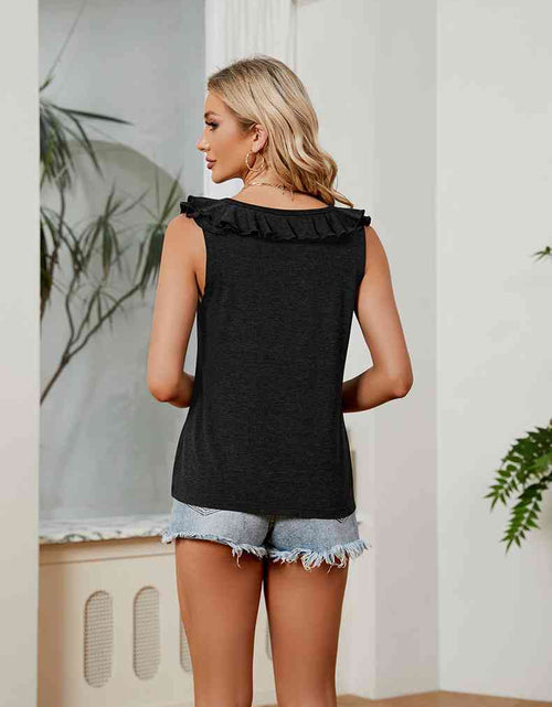 Load image into Gallery viewer, Ruffle V-Neck Tank Top
