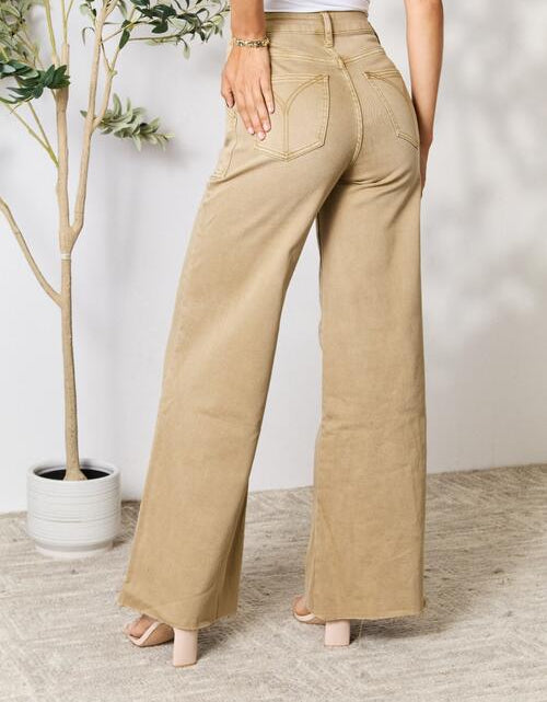 Load image into Gallery viewer, BAYEAS Raw Hem Wide Leg Jeans
