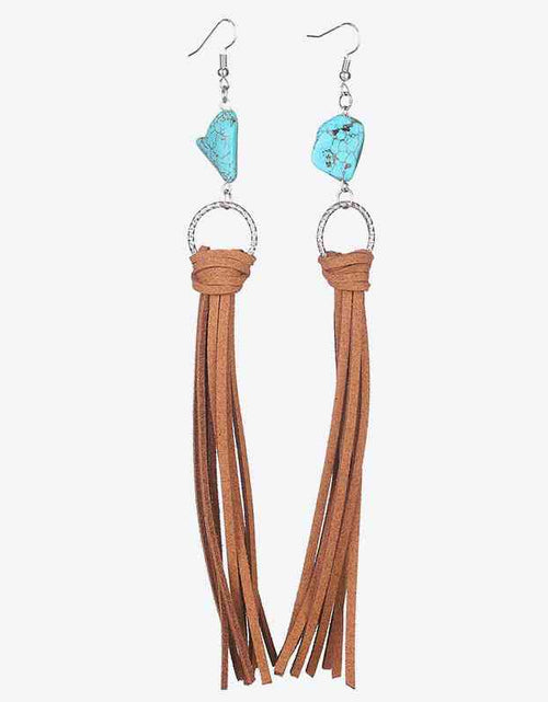 Load image into Gallery viewer, Turquoise Fringe Detail Earrings
