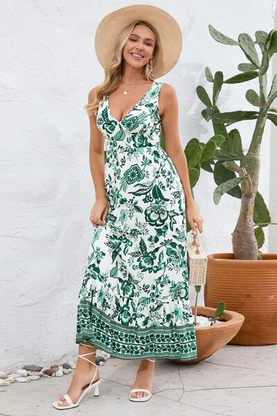 Load image into Gallery viewer, Printed V-Neck Wide Strap Dress
