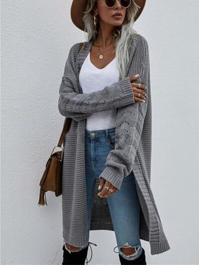 Open Front Long Sleeve Cardigan