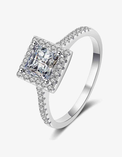 Load image into Gallery viewer, Sterling Silver Square Moissanite Ring
