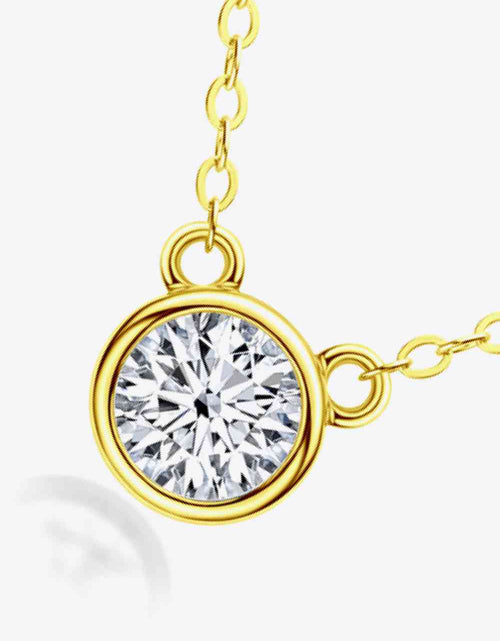 Load image into Gallery viewer, 925 Sterling Silver 1 Carat Moissanite Round Pendant Necklace
