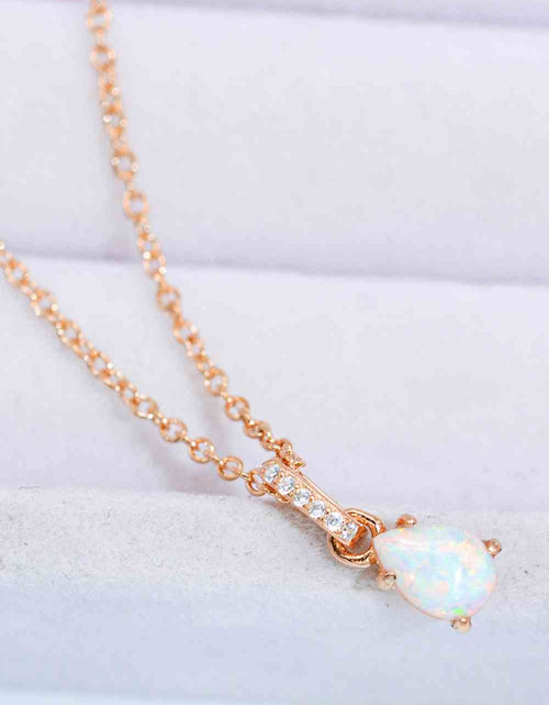 Load image into Gallery viewer, Opal Pendant 925 Sterling Silver Chain-Link Necklace
