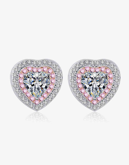 Load image into Gallery viewer, Moissanite Heart-Shaped Stud Earrings
