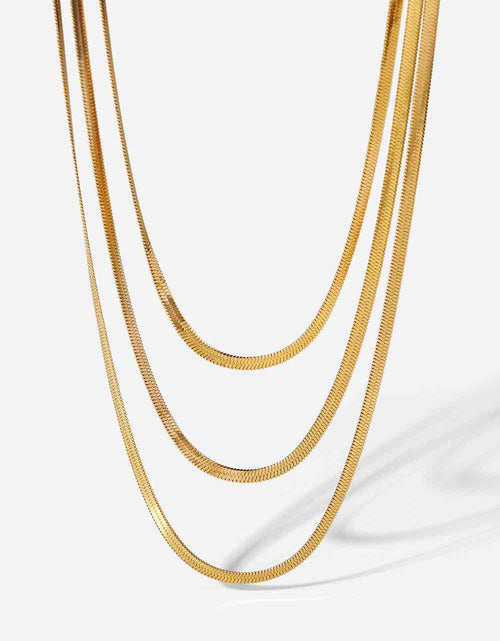 Load image into Gallery viewer, Triple-Layered Snake Chain Necklace
