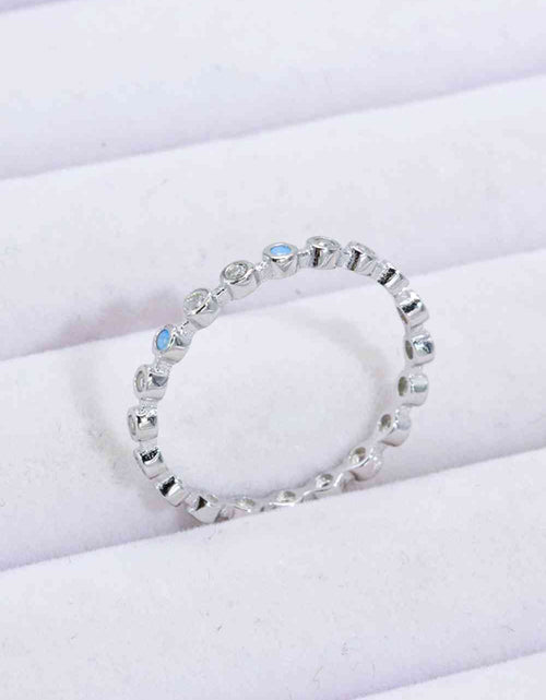 Load image into Gallery viewer, 925 Sterling Silver Zircon and Natural Moonstone Ring
