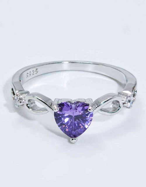 Load image into Gallery viewer, Crystal Heart 925 Sterling Silver Ring
