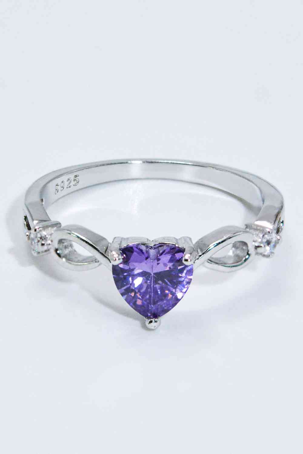 Crystal Heart 925 Sterling Silver Ring