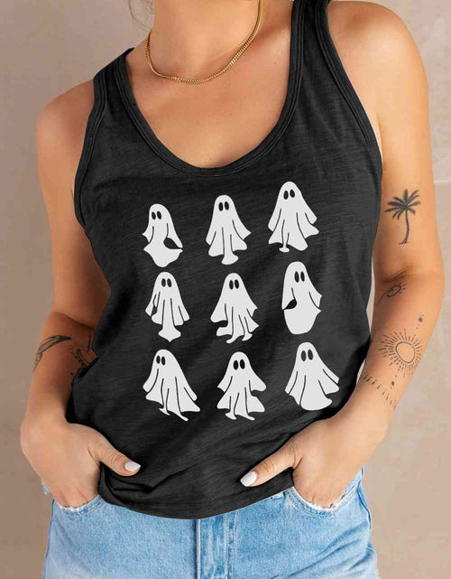 Load image into Gallery viewer, Round Neck Ghost Graphic Tank Top
