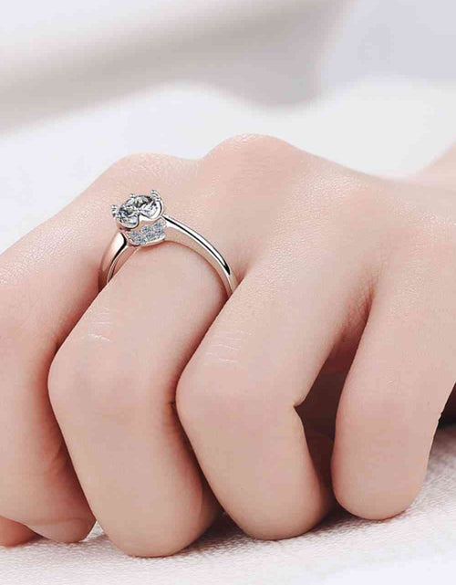 Load image into Gallery viewer, 1 Carat Moissanite Rhodium-Plated Solitaire Ring
