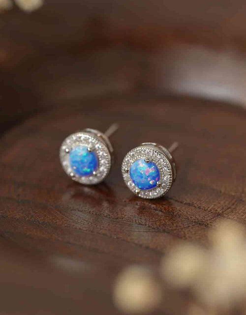 Load image into Gallery viewer, Opal 4-Prong Round Stud Earrings
