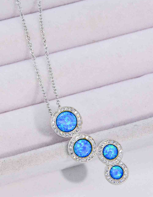 Load image into Gallery viewer, Opal Round Pendant Chain-Link Necklace
