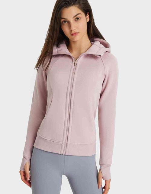 Load image into Gallery viewer, Zip Up Seam Detail Hooded Sports Jacket
