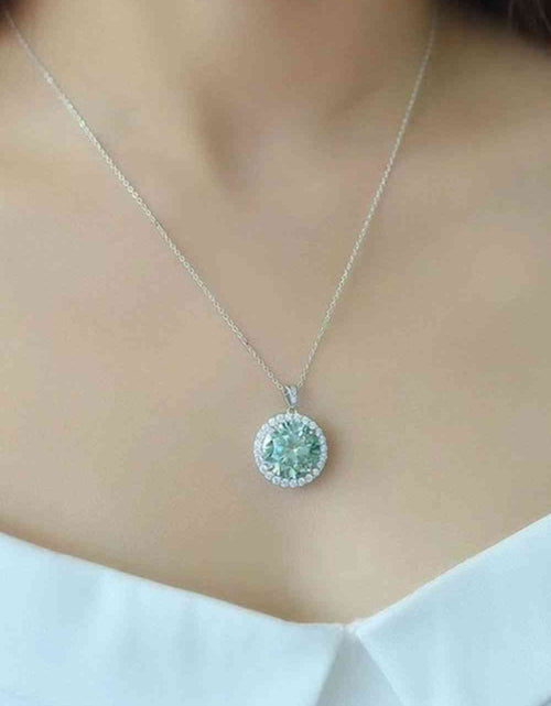 Load image into Gallery viewer, 10 Carat Moissanite Pendant Platinum-Plated Necklace
