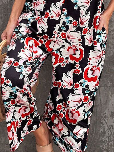 Load image into Gallery viewer, Printed Spaghetti Strap Jumpsuit with Pockets
