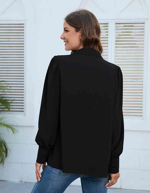 Load image into Gallery viewer, Puff Sleeve Collared Neck Shirt
