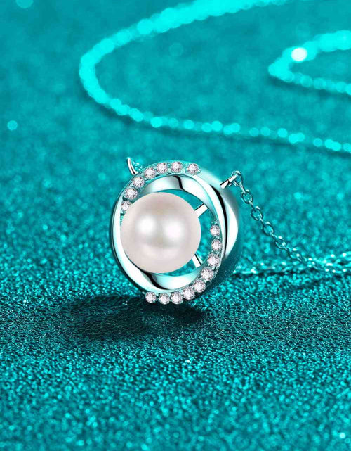 Load image into Gallery viewer, Moissanite Pearl Rhodium-Plated Necklace
