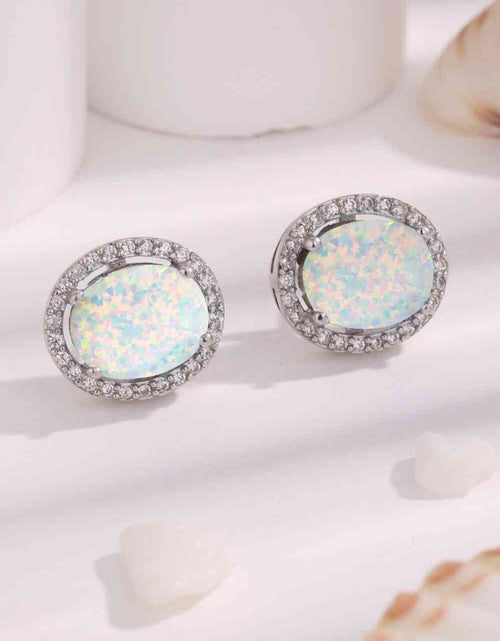 Load image into Gallery viewer, Opal Round Earrings
