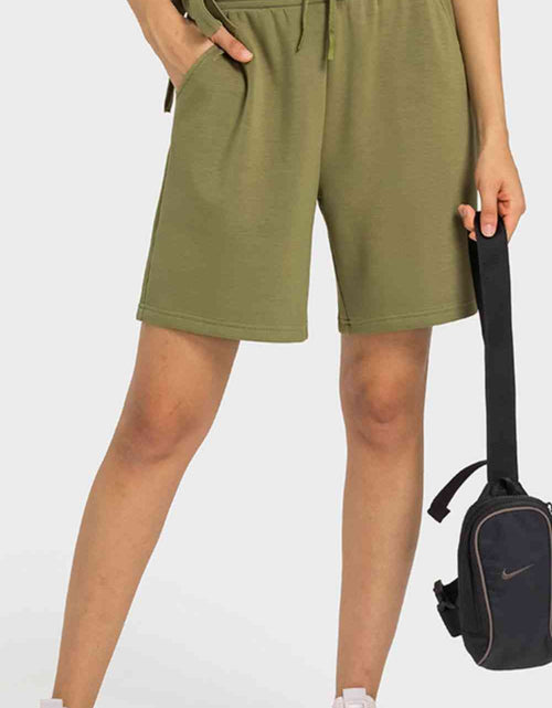 Load image into Gallery viewer, Drawstring Elastic Waist Sports Bermuda Shorts
