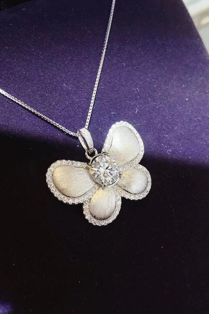 Load image into Gallery viewer, 1 Carat Moissanite Butterfly Pendant Necklace
