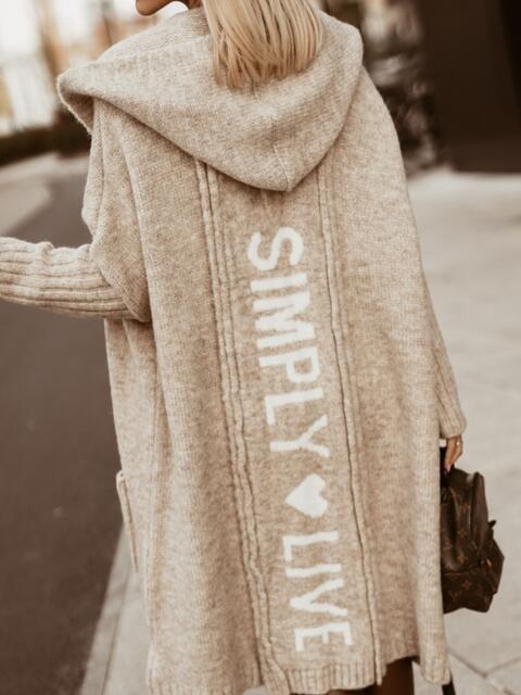 Load image into Gallery viewer, Full Size SIMPLY LIVE Hooded Cardigan
