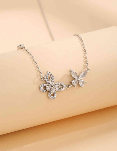 Load image into Gallery viewer, Zircon 925 Sterling Silver Butterfly Necklace
