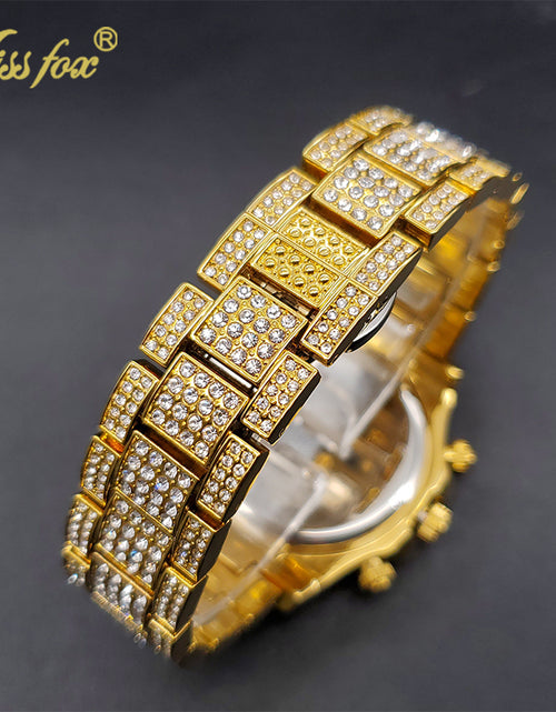 Load image into Gallery viewer, Luxury Gold Men&#39;s Watch Waterproof Stainless Steel Iced Bracelet
