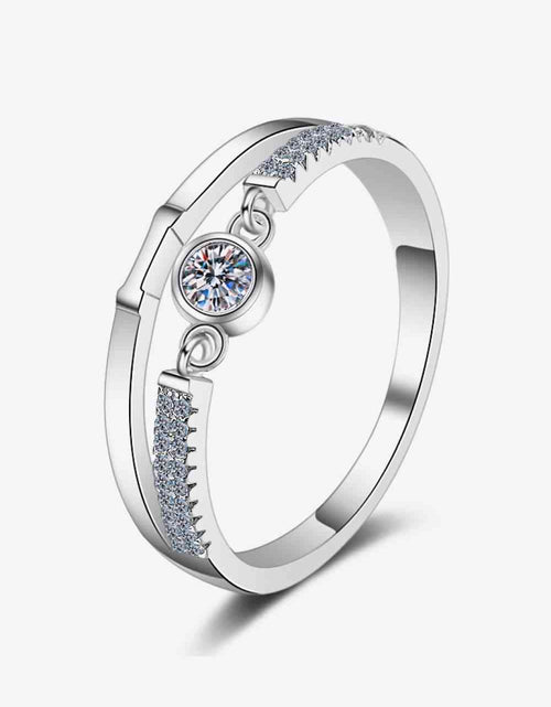 Load image into Gallery viewer, Moissanite Cutout Rhodium-Plated Ring
