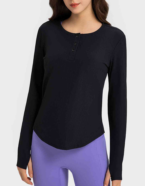 Load image into Gallery viewer, Round Neck Long Sleeve Sport Top
