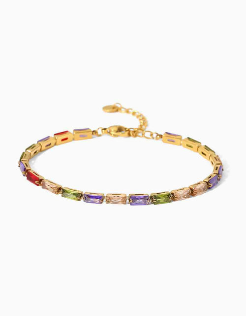 Load image into Gallery viewer, 18K Gold Plated Multicolored Cubic Zirconia Bracelet
