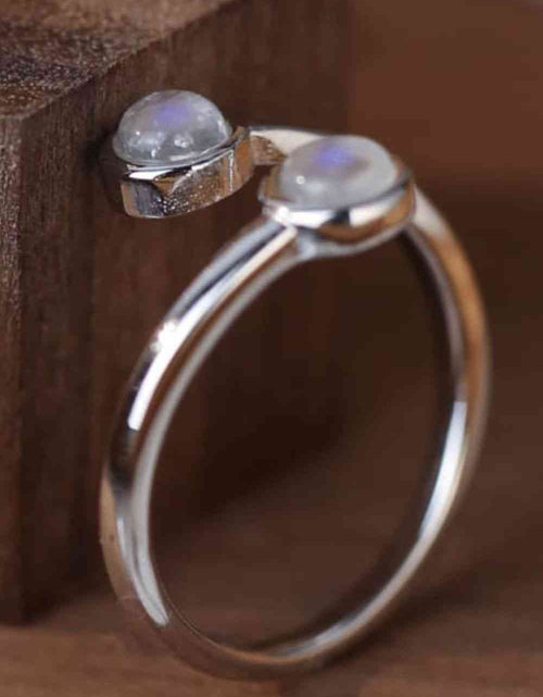 Load image into Gallery viewer, High Quality Natural Moonstone 925 Sterling Silver Toi Et Moi Ring
