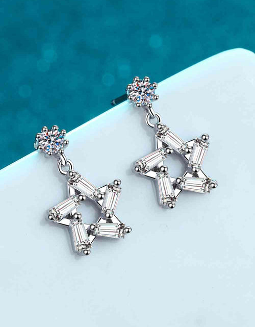 Load image into Gallery viewer, 925 Sterling Silver Inlaid Moissanite Star Earrings
