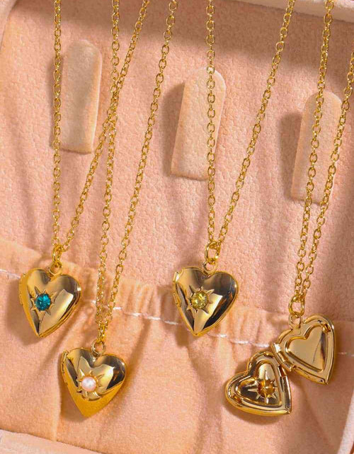 Load image into Gallery viewer, Zircon Heart Shape 14K Gold-Plated Pendant Necklace
