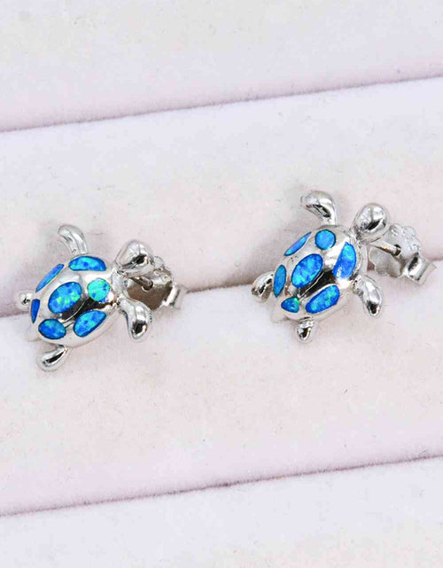 Load image into Gallery viewer, Opal Turtle Platinum-Plated Stud Earrings
