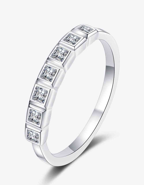 Load image into Gallery viewer, Moissanite Rhodium-Plated Half-Eternity Ring
