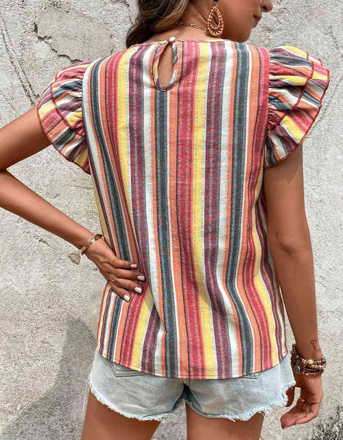 Load image into Gallery viewer, Cap Sleeve Striped Top
