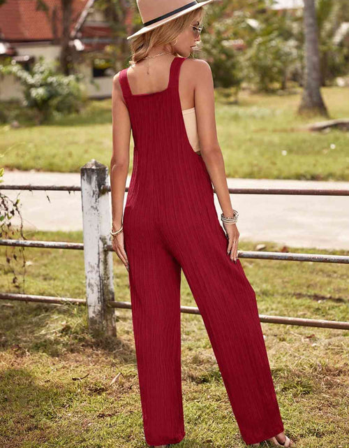 Load image into Gallery viewer, Round Neck Sleeveless Jumpsuit with Pockets
