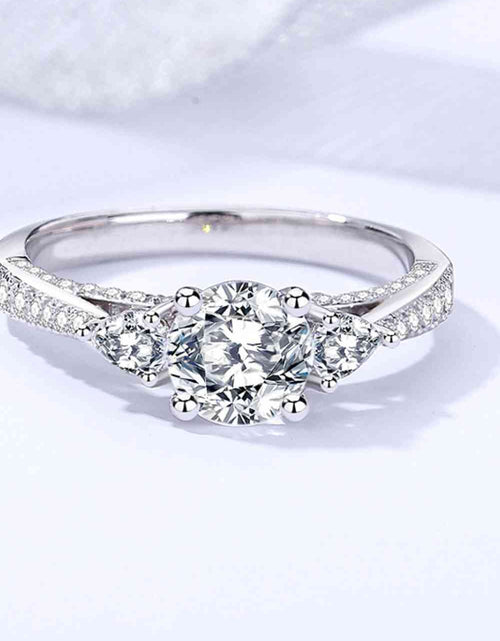 Load image into Gallery viewer, 1 Carat Moissanite 4-Prong Side Stone Ring
