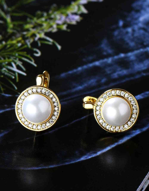 Load image into Gallery viewer, Moissanite Pearl 925 Sterling Silver Earrings
