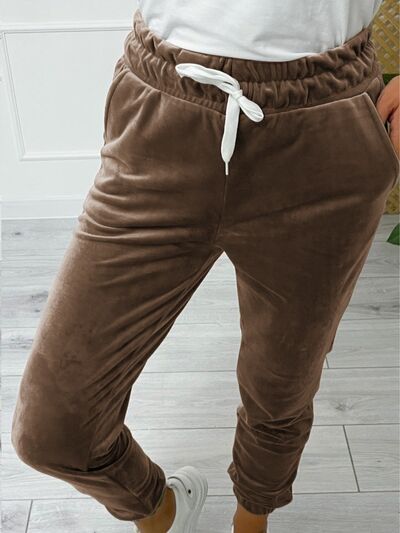 Load image into Gallery viewer, Wide Waistband Drawstring Cropped Joggers
