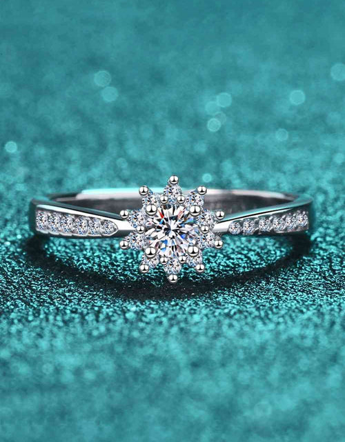 Load image into Gallery viewer, Moissanite Rhodium-Plated Snowflake Ring
