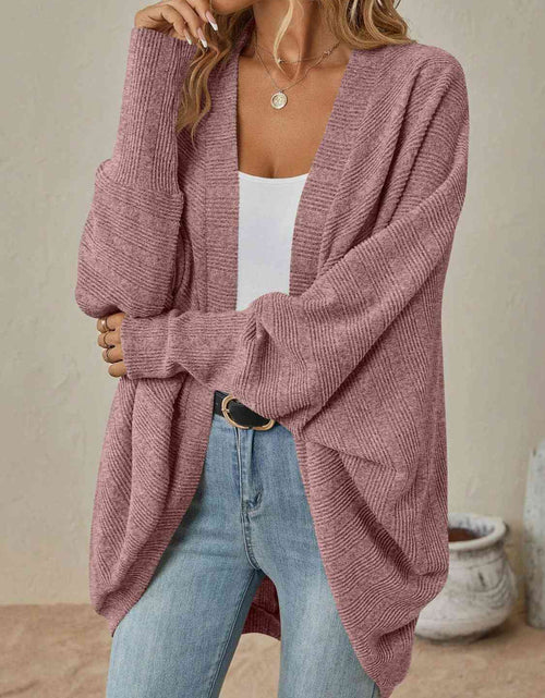 Load image into Gallery viewer, Open Front  Dropped Shoulder Cardigan
