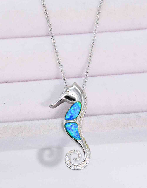 Load image into Gallery viewer, Opal Seahorse 925 Sterling Silver Necklace
