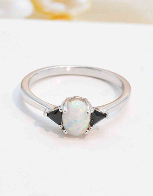 Load image into Gallery viewer, Contrast 925 Sterling Silver Opal Ring
